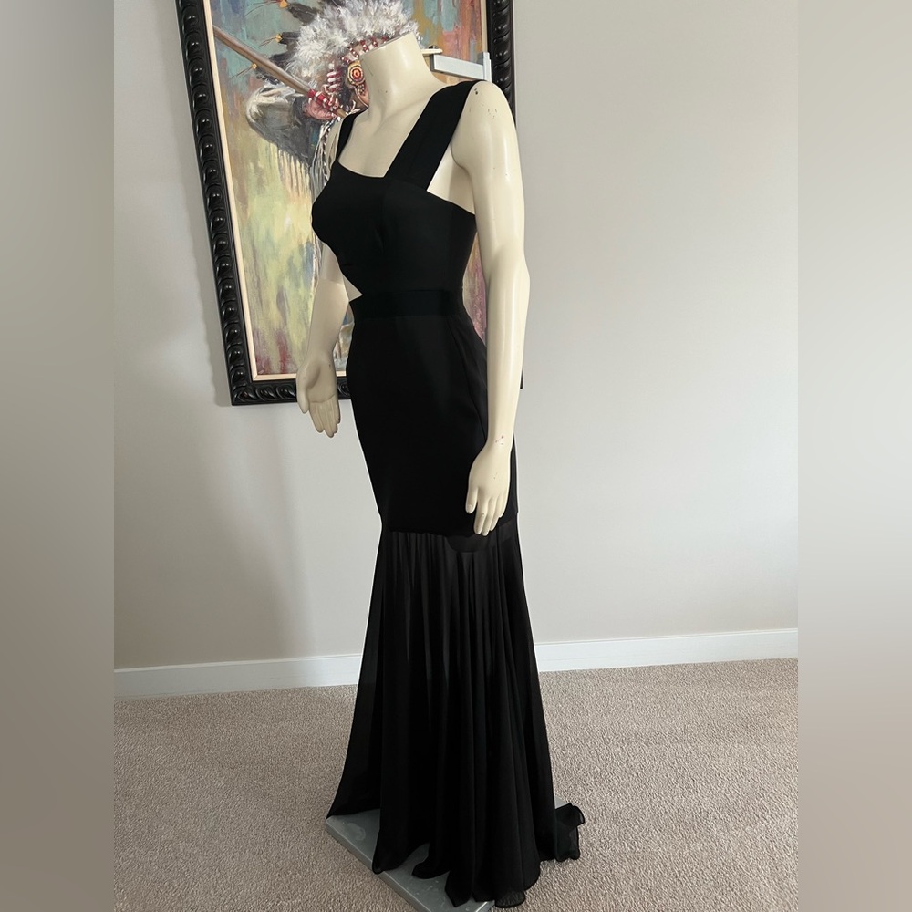 NWT BCBGMaxAzria “Roxana” One Shoulder Black Maxi Dress – Size 0 - Picture 4 of 12